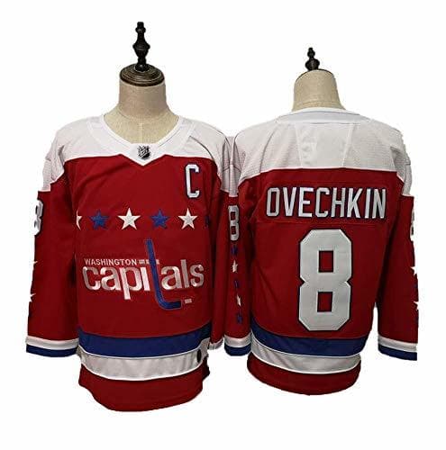 Place Yajun Alexander Ovechkin＃8 Washington Capitals Camisetas Hockey Jersey sobre Hielo NHL Hombre