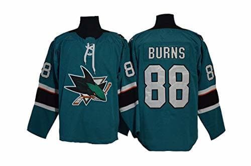 Place Quemaduras # 88 Jersey de Hockey San Jose Sharks Hockey Green Stitched