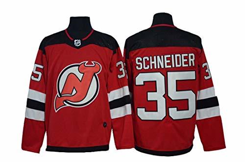 Place Schneidep # 35 Jersey de Hockey New Jersey Devils Hockey Letras Rojas