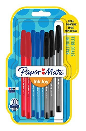 Electrónica Paper Mate InkJoy 100 CAP, bolígrafo con capuchón, punta fina de 0,7 mm y