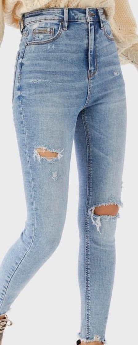 Fashion Jeans claras super high waist