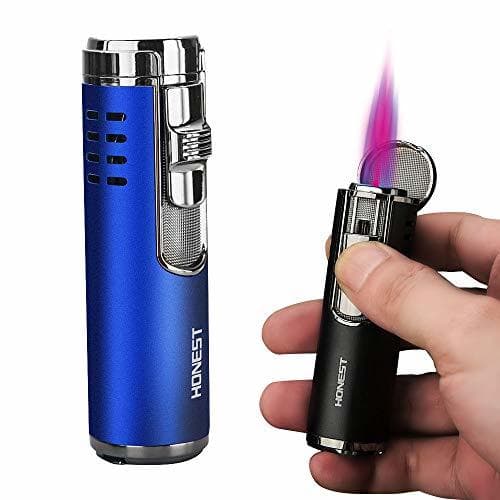 Product Promesa Storm Lighter Encendedor de cigarros 4 Jet Red Flames Gas Recargable