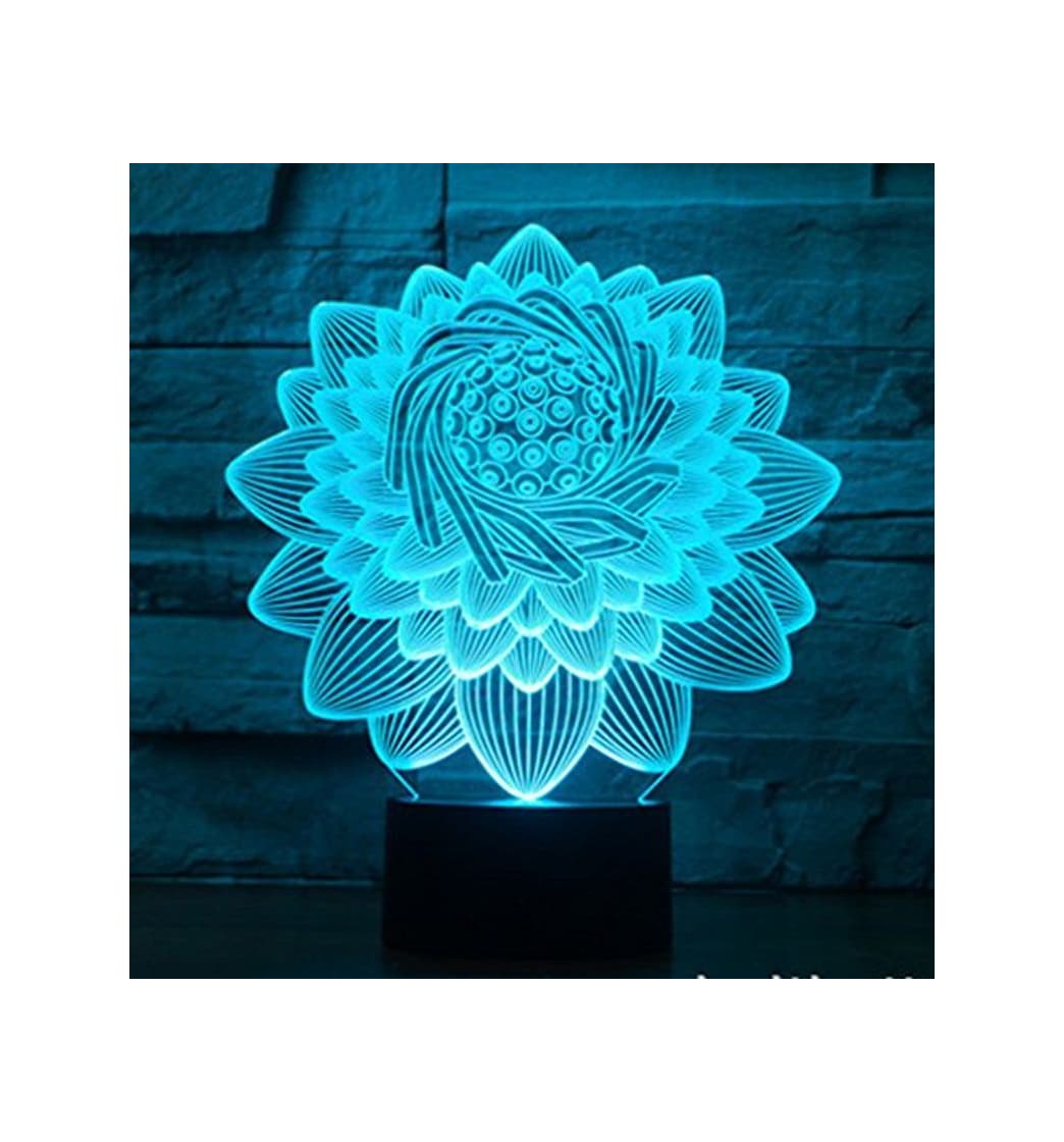 Product YKMY USB LED Lámpara 3D LED Lotus Model 3D Sensor Night Light Atmosphere Lamp como decoración del Dormitorio Kids Gifts