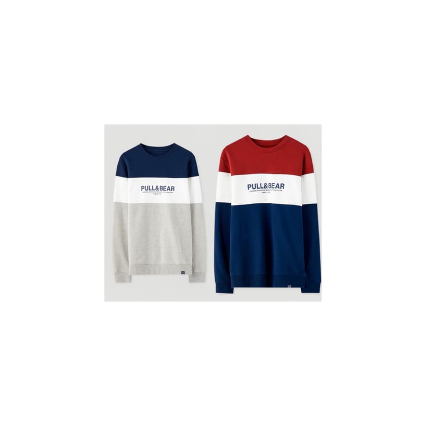 Product Sweatshirt com Color Block e Logótipo da Pull&Bear