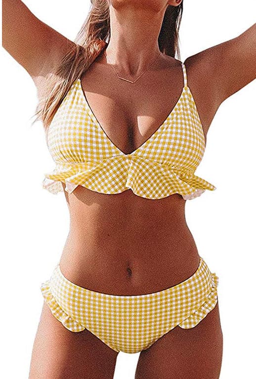 Producto Bikini White and Yellow Cupshe