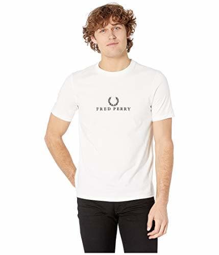 Moda Fred Perry Sports Embroidered Crew Neck T-Shirt Large White