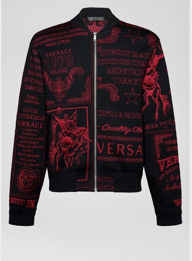 Moda Versace RODEO PATTERN BOMBER JACKET