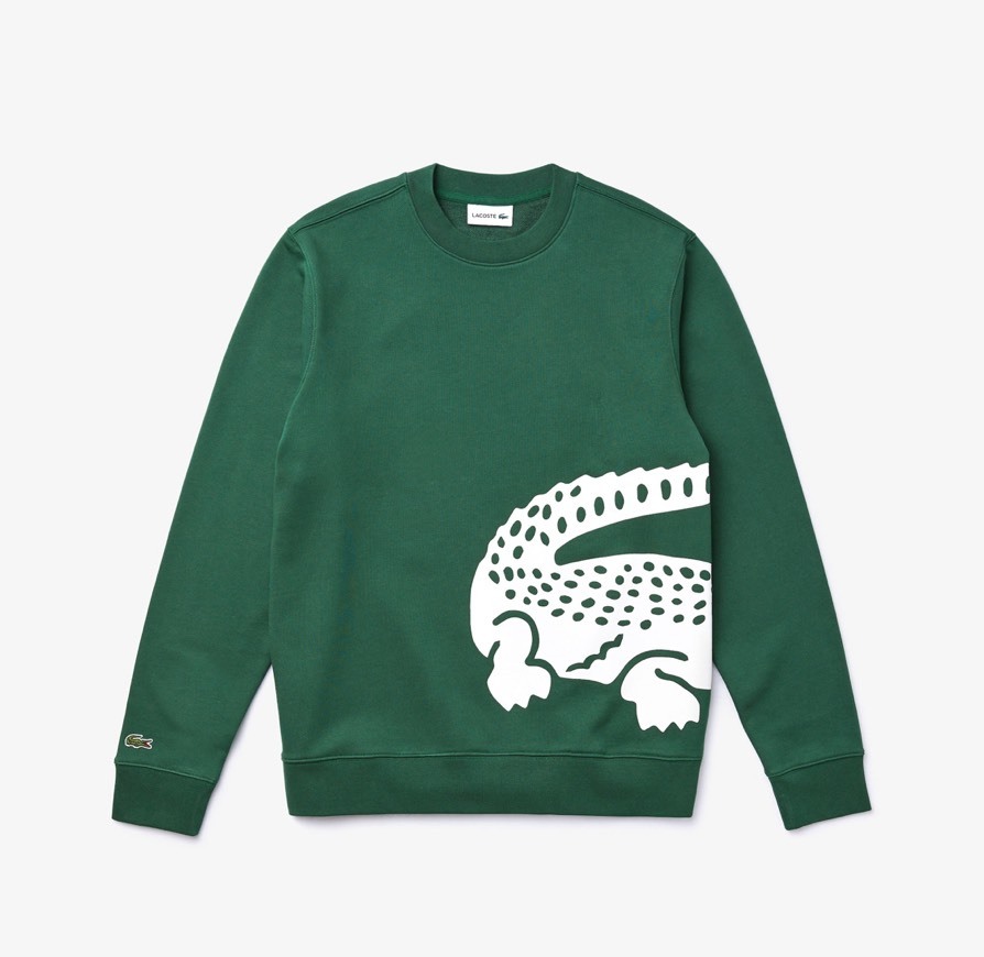 Moda Sweatshirt com decote redondo e crocodilo oversize para home