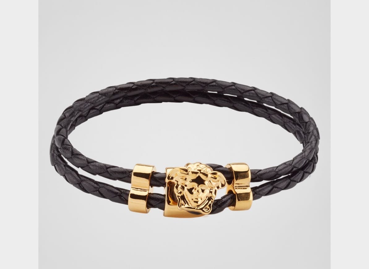 Moda MEDUSA LEATHER BRACELET VERSACE