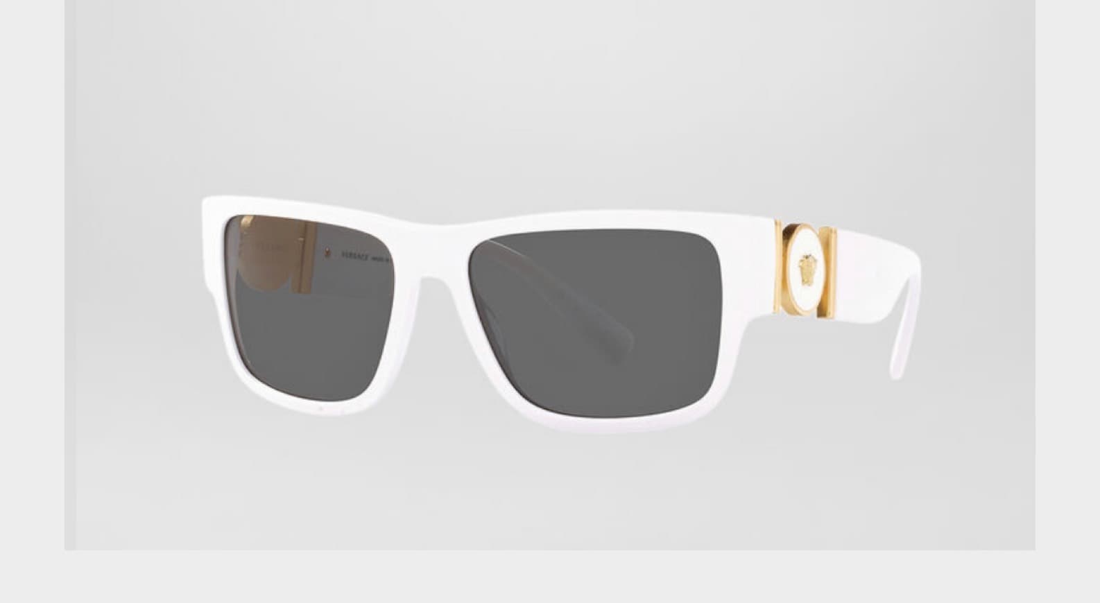 Moda WHITE SQUARED MEDUSA MEDALLION SUNGLASSES VERSACE