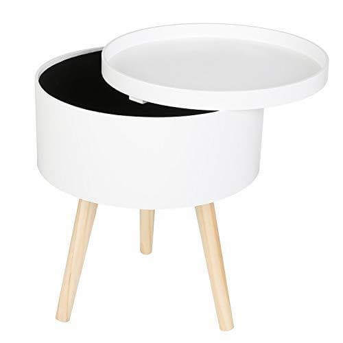 Elemento de la categoría hogar Homfa Mesa de Centro Mesa de Café Mesa Auxiliar con Cajón Blanco