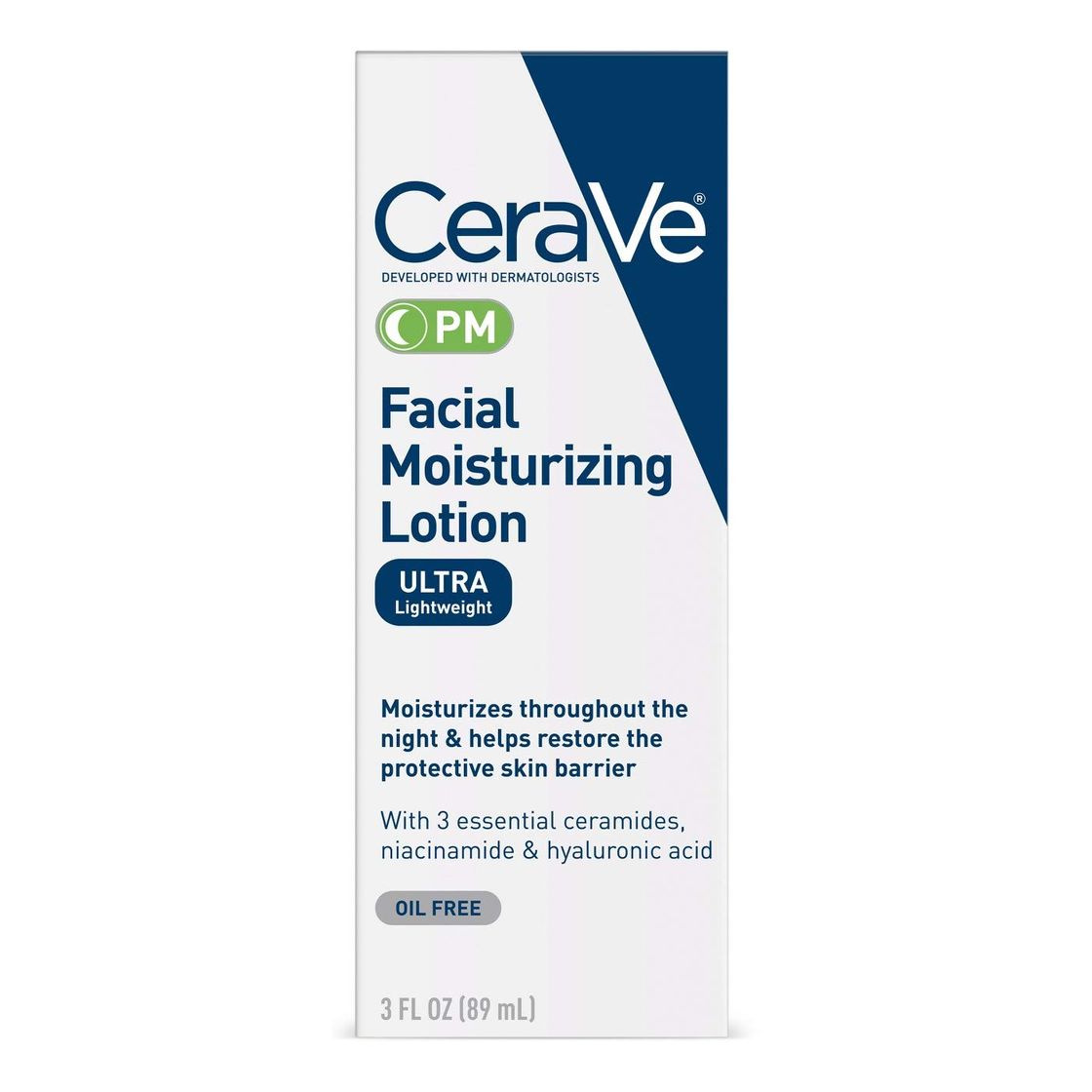 Belleza CeraVe Loción facial hidratante Pm 3 Oz Pack de 2