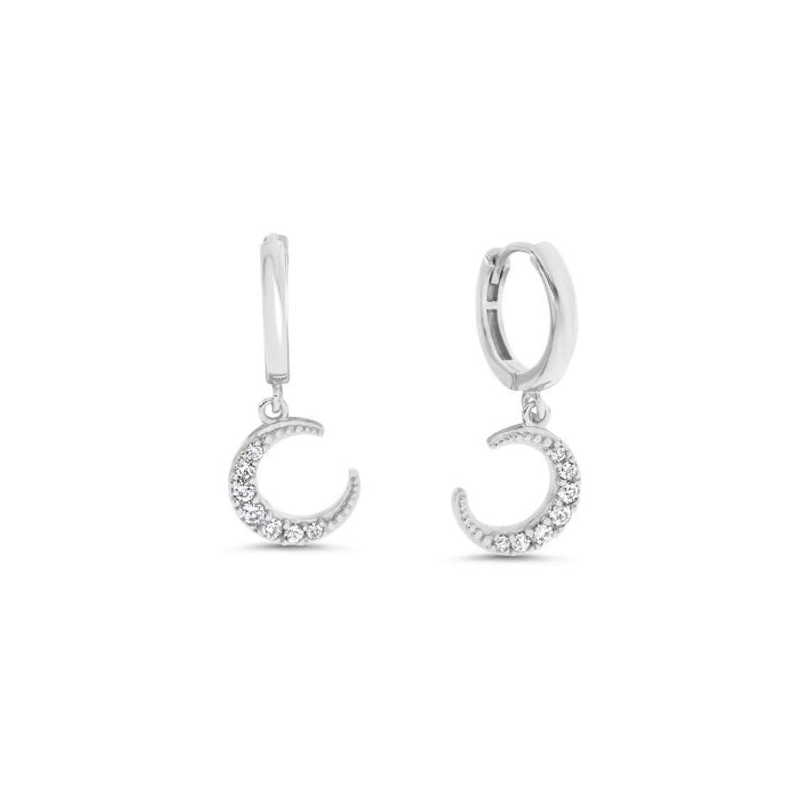 Product Sterling Silver Mooncut Hoops