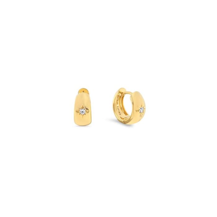 Product Safira 24k Gold Plated North Star Hoops