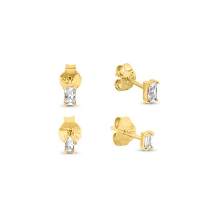 Product Safira 18k Gold Plated Baguette Stud Earrings