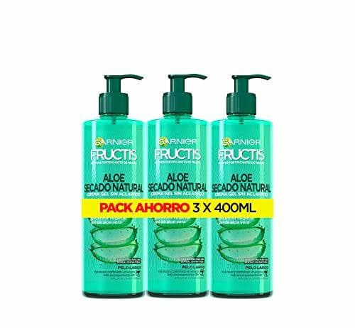 Beauty Garnier Fructis Aloe Secado Natural Crema Gel sin Aclarado - 3 Recipientes