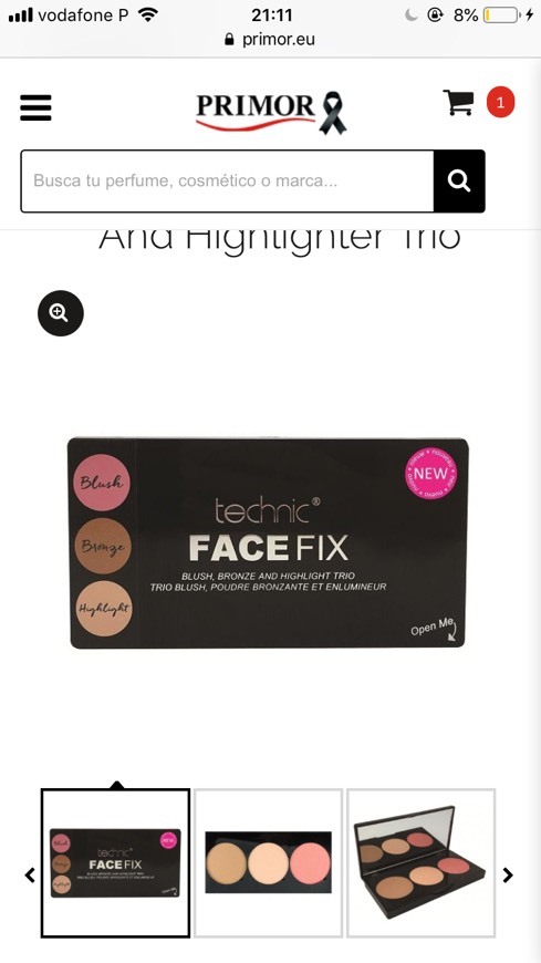 Fashion Face Fix Blush, Bronze And Highlighter Trío Technic