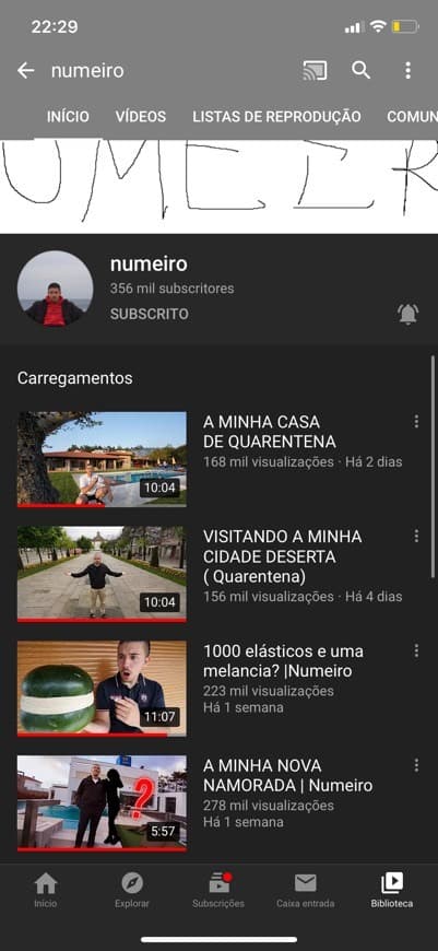 Moda Canal de YouTube do numeiro 