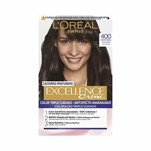 Belleza L'Oreal Paris Excellence Castaños Profundos Tinte Permanente Tono 400 Castaño Profundo