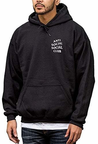 Fashion Identity Anti Social Club Sudadera con Capucha en Color Negro