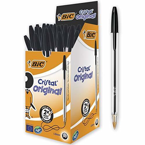 Product BIC Cristal Original - Caja de 50 unidades, bolígrafos punta media