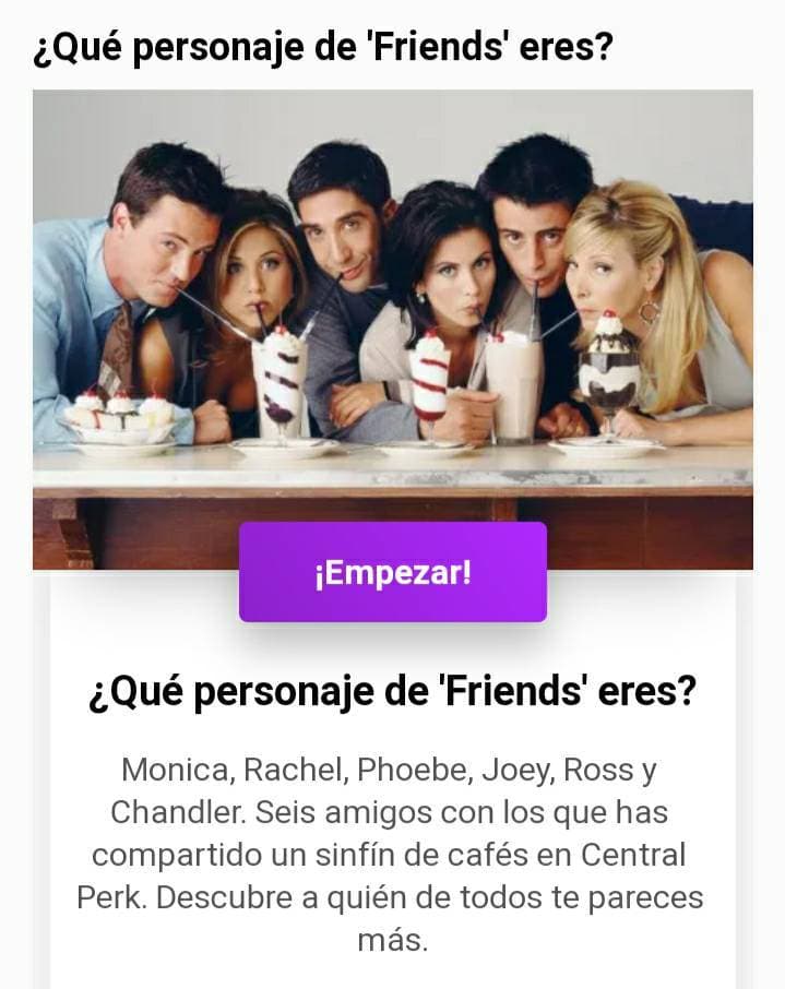 Moda ¿Qué personaje de FRIENDS eres?