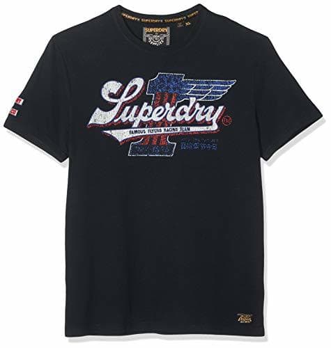 Fashion Superdry Famous Flyers tee Camiseta de Tirantes, Azul