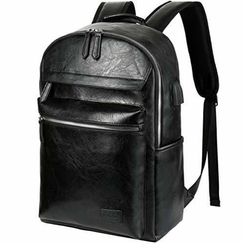 Electrónica VBIGER Mochila Portatil Cuero PU de Moda 15,6 Pulgadas Mochila Negocios Viaje