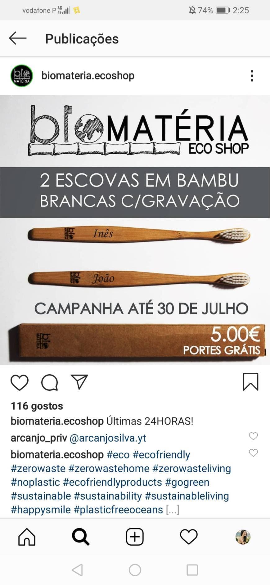 Product Biomatéria Instagram Store