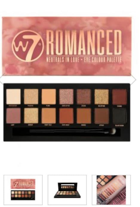 Fashion W7 - Paleta de sombras para olhos Romanced