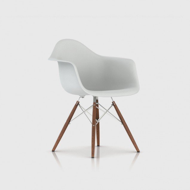 Product Eames Molded Plastic Armchair with Dowel-Leg Base