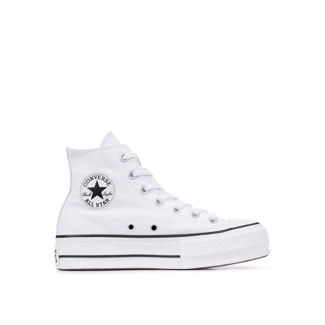 Moda Converse Chuck Taylor CTAS Lift Hi, Zapatillas para Mujer, Blanco