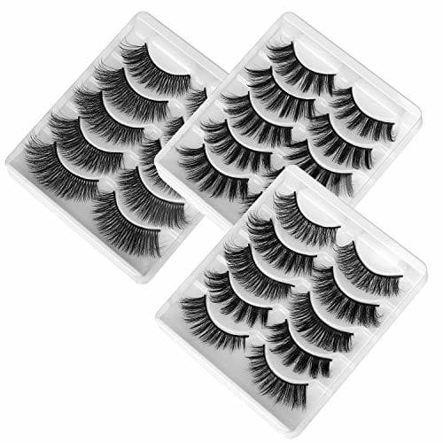 Belleza Pestañas Postizas de Pelo Artificial 3D Mixtas 15 Pares Multipack