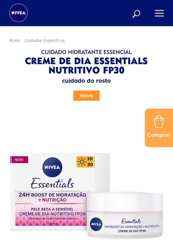 Producto CREME DE DIA ESSENTIALS NUTRITIVO FP30