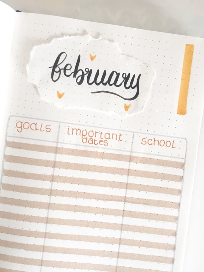 Fashion Bullet journal de fevereiro