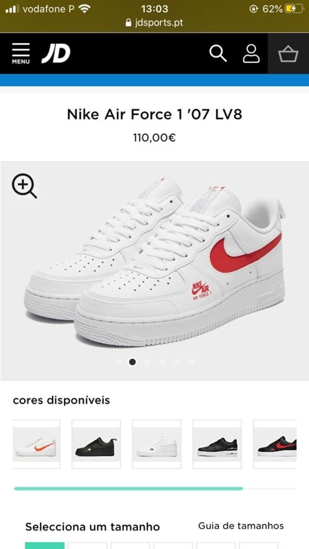 Product Nike air force 1 vermelhas