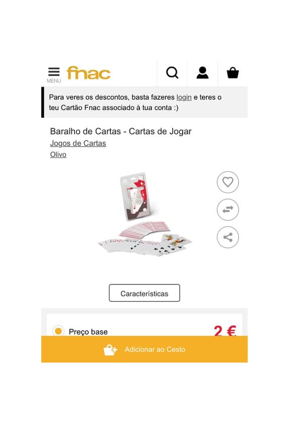 Product Baralho de cartas