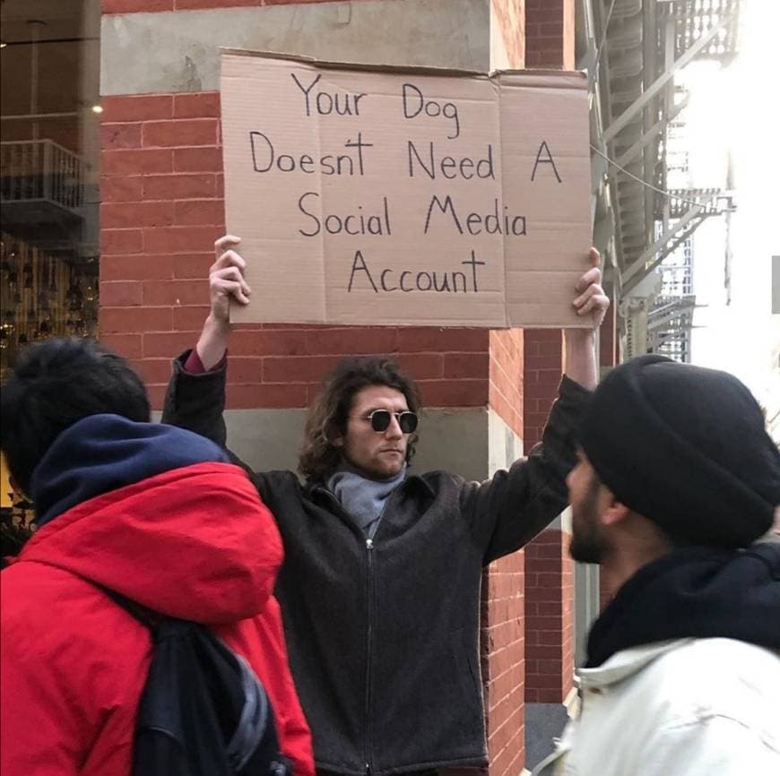 Fashion Dude with Sign