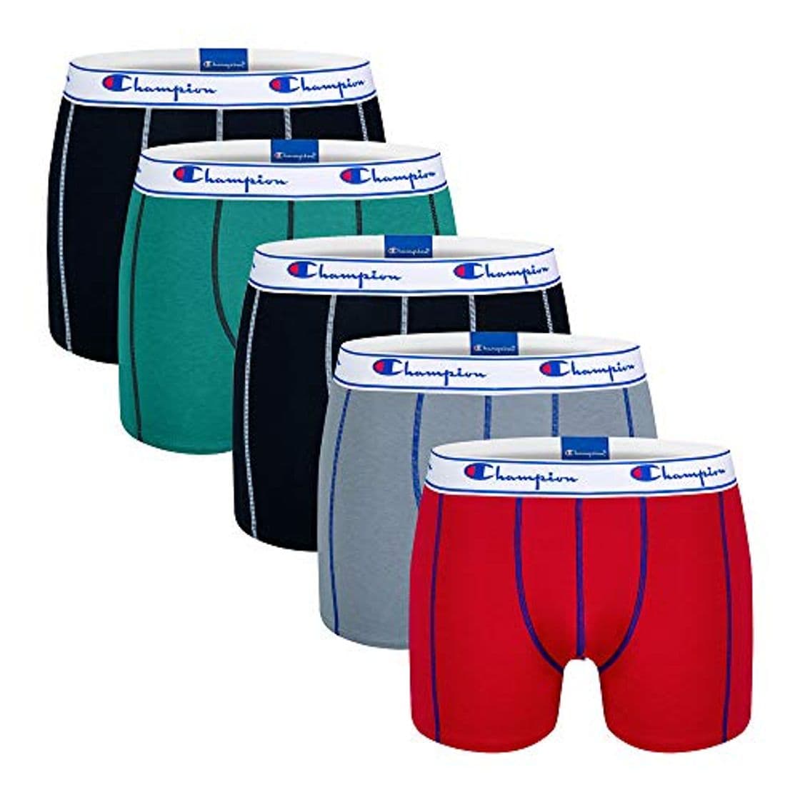 Moda Champion Boxer Coton X5 Pack de 5 Calzoncillos, Multicolor