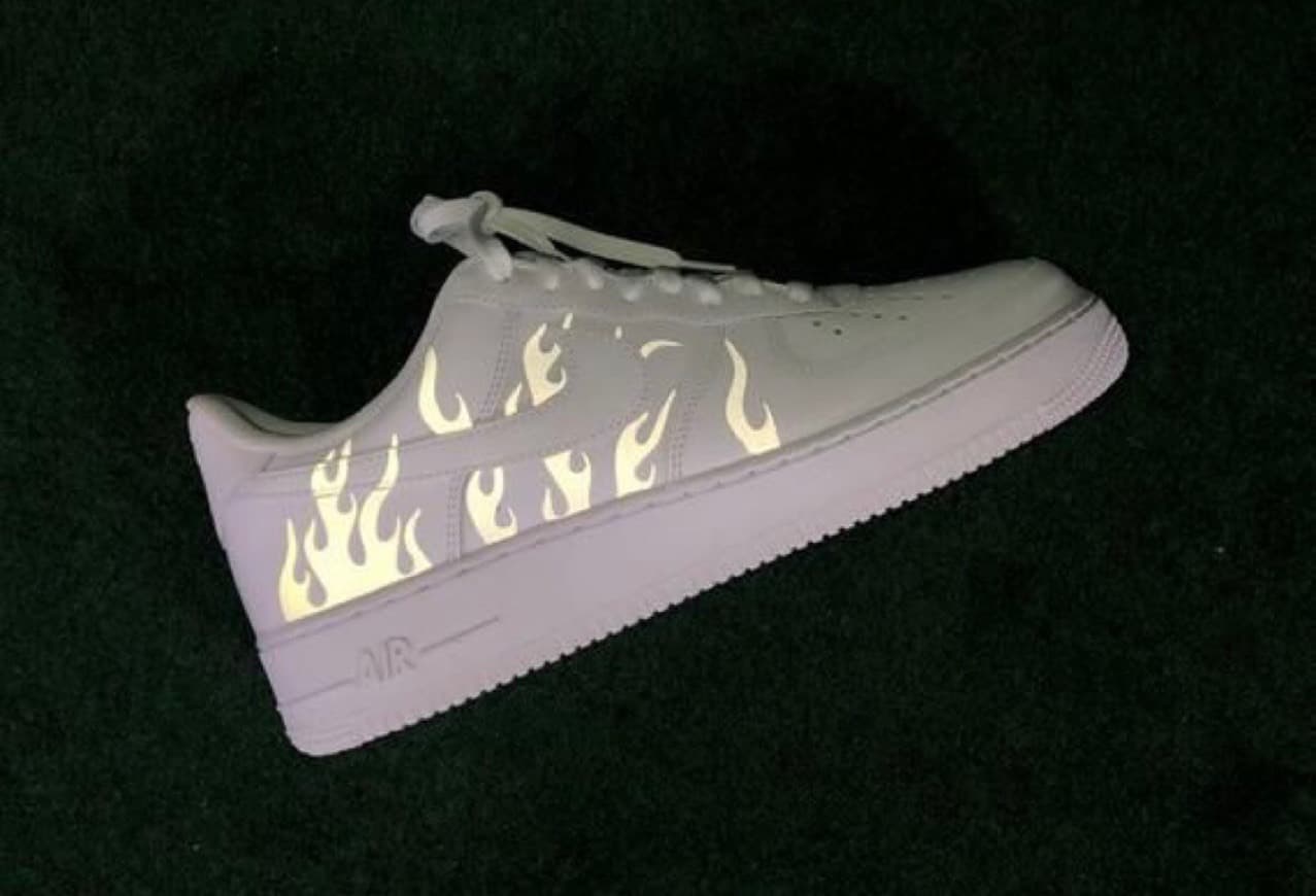 Fashion Sapatilhas Air Force 1 Reflective Flame Custom