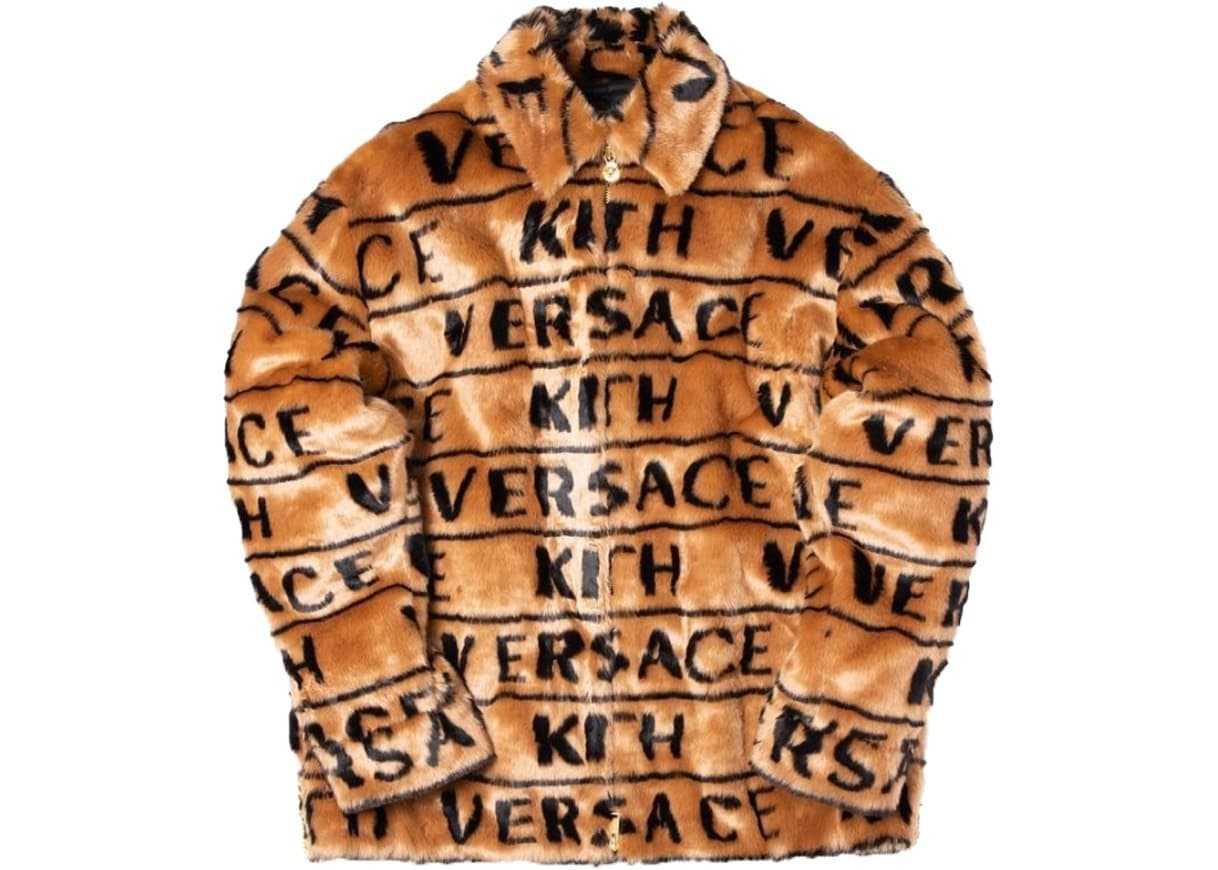 Moda Kith x Versace Fur Coaches Jacket Brown 