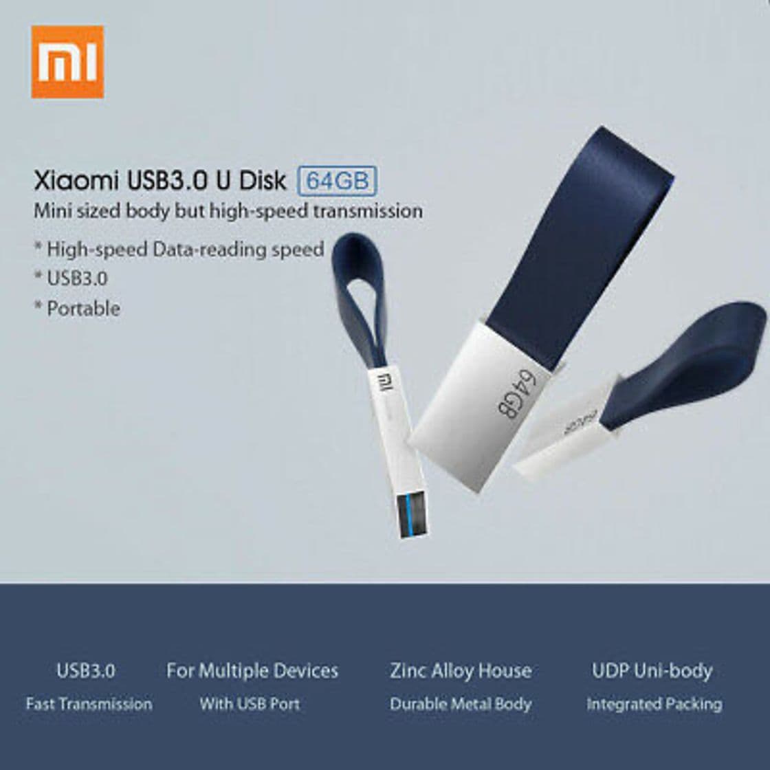 Moda Xiaomi U disco 64GB Usb 3.0 Flash Drive Pen Drive Memory Sti