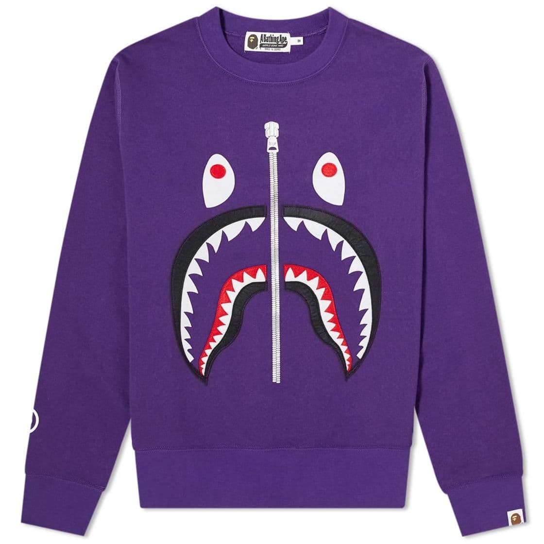 Moda A Bathing Ape Shark Crew Sweat Purple 