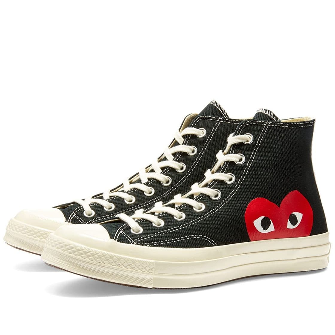 Moda Comme des Garcons Play x Converse Chuck Taylor 1970s Hi Black