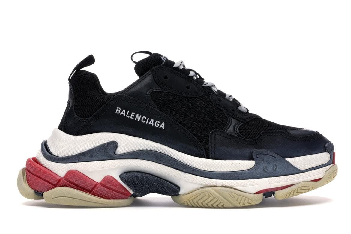 Fashion Balenciaga Triple S Black White Red