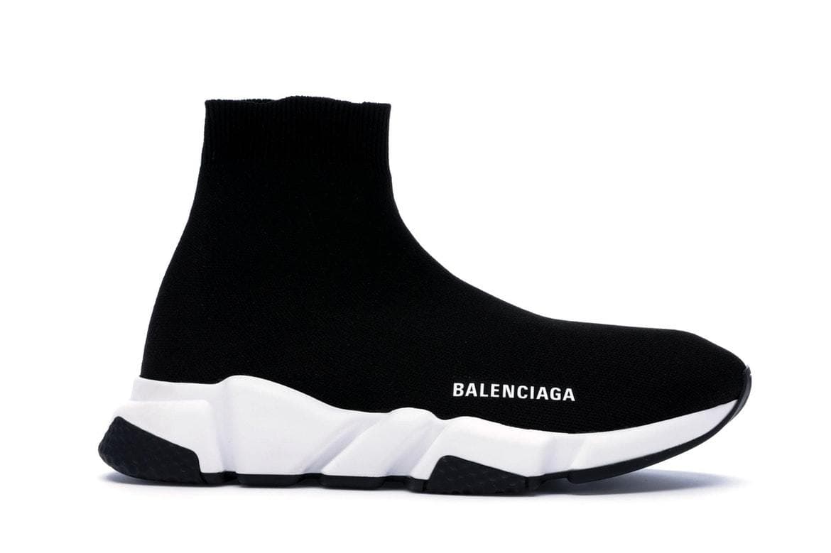 Fashion Balenciaga Speed Trainer Black White Black 