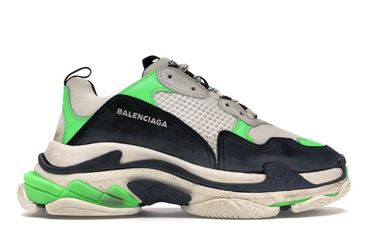 Fashion Balenciaga Triple S Green Black 