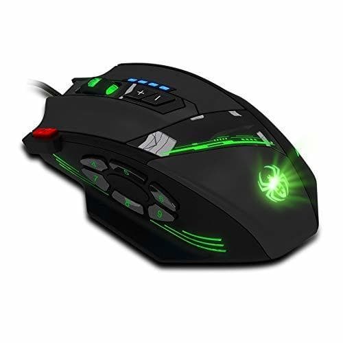 Producto Gaming ratón,Zelotes 12 botones Ratón Gaming Programable,4000 dpi,