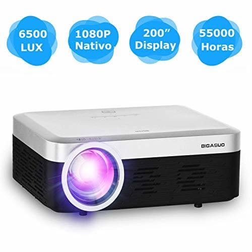 Producto Proyector BIGASUO Videoproyector Portátil 6500 Lúmenes 1080P Nativo de Cine en casa