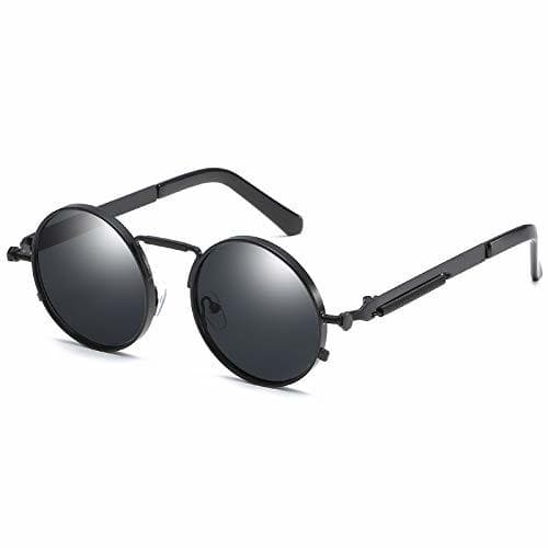 Producto Kennifer Steampunk redonda Retro Metálico gafas de sol para hombres y mujeres